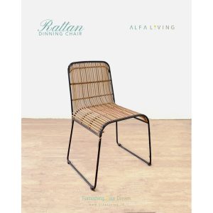 Canggu Rattan Dining Chair With Iron Frame