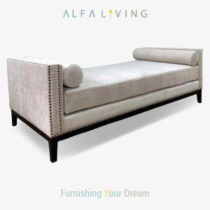 Camellia Sofa Double Seater, Sofa Daybed Kayu Jati Minimalis